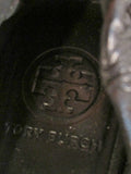 Womens TORY BURCH REVA Leather Ballet Flats Slip On Shoes 7.5 LEOPARD Signature