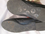 Womens TORY BURCH REVA Leather Ballet Flats Slip On Shoes 7.5 LEOPARD Signature