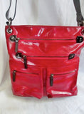 SHIRALEAH Chicago HARPER RED CROSS BODY BAG Vegan shoulder purse RED BERRY