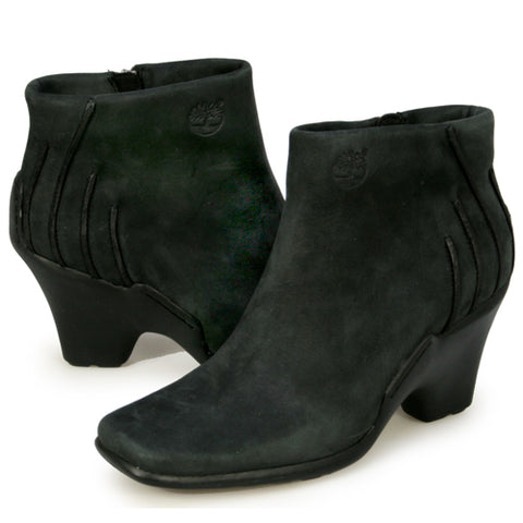 Womens TIMBERLAND BAYCHESTER Leather Ankle BOOT BLACK 7.5 Bootie Shoe