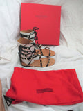 NEW VALENTINO GARAVANI SPIKE GLADIATOR Sandal 36 BLACK Shoe