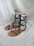 NEW VALENTINO GARAVANI SPIKE GLADIATOR Sandal 36 BLACK Shoe