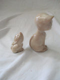 Set 2 Vintage 6" Ceramic MAMA CAT KITTEN KITTY Figurine Statue Sculpture Retro