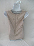 BURBERRY 100% SILK Ruched TOP BEIGE TAUPE 42 Shirt Blouse