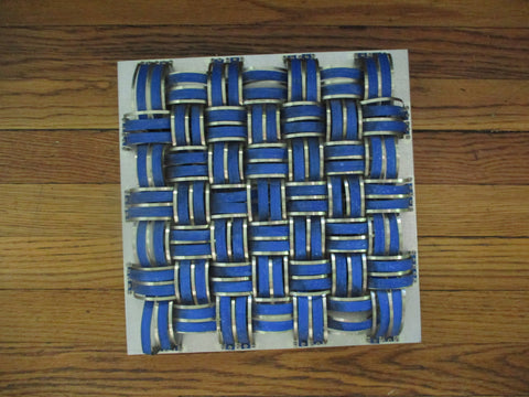 Vintage 1986 Artist 12" Signed Steel Cyberbunk Metal Wall Hanging Art Mod Ribbon