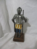 10" Metal KNIGHT Figurine Moving Sculpture Shield Display Renaissance Armor Medieval
