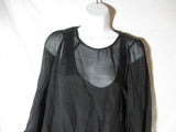 DRIES VAN NOTEN Sheer Cotton Linen 2 in 1 Dress 36 Sleeveless ITALY BLACK