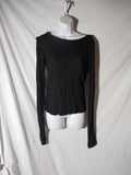 CALVIN KLEIN CK Italy Paneled Long Sleeve Paneled Top Shirt S BLACK
