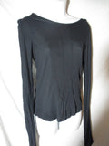 CALVIN KLEIN CK Italy Paneled Long Sleeve Paneled Top Shirt S BLACK