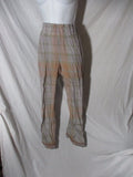 DRIES VAN NOTEN Silk Pants Trousers 40 Splatter Plaid Check