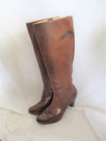 FRYE MELISSA BACK ZIP TALL High Heel Leather Western Cowboy BOOT BROWN 9