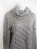 ALICE + OLIVIA SCOOP Knit TURTLENECK Sweater Top Pullover METALLIC SILVER S/P