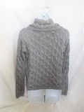 ALICE + OLIVIA SCOOP Knit TURTLENECK Sweater Top Pullover METALLIC SILVER S/P