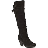 Womens REPORT LASARA Suede Leather Strappy Boho BOOTS 8 BLACK Knee High Slouch