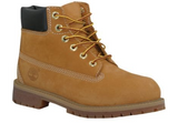 Junior Boys TIMBERLAND 12909 Junior 6 INCH PREMIUM Boot Leather 7 WHEAT NUBUCK BROWN