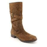 Womens RALPH LAUREN SHELBY Strappy Suede Buckle BOOTS BROWN 8 Boho Hipster