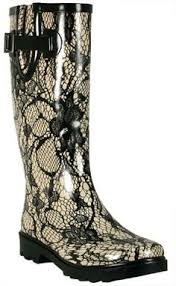 Womens CHOOKA LACEY LACE CREAM Wellies Rain Boots Gumboots Foul Weather 7 Vegan