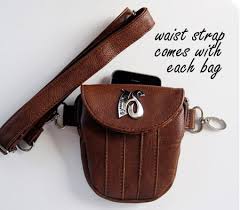 NEW HIPZBAG Mini CELL PHONE ACCESSORY Pouch Case Fanny Pack Bag Organizer BROWN Vegan
