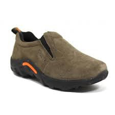 Kids Youth MERRELL JUNGLE MOC Suede Leather Slip on Shoe 6.5 GUNSMOKE BROWN