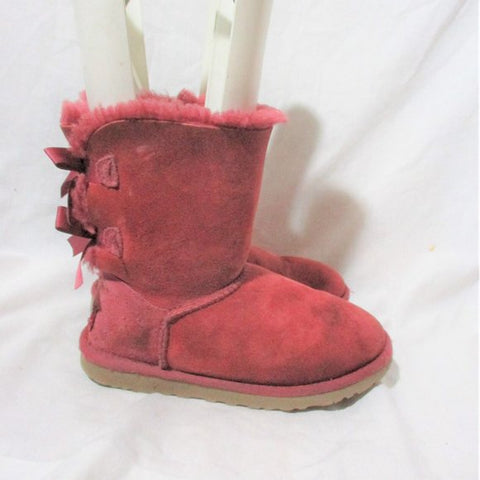 Womens Girls UGG 1002954 BAILEY BOW SUEDE Boots Shoes 5 PINK FUSCHIA
