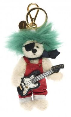 NEW PRADA CHARM BEAR KEYRING Keychain ROCKER TRICK DUKE GUITAR