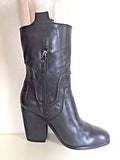 Womens MODERN VINTAGE THEO Western Cowboy Leather Cowgirl BOOT 6.5 Black ROCKER Buckaroo