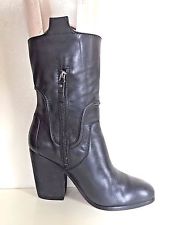 Womens MODERN VINTAGE THEO Western Cowboy Leather Cowgirl BOOT 6.5 Black ROCKER Buckaroo