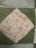 Vintage AMISH Style 91 X 82" SQUARE QUILT Blanket Throw Bedspread Cover Bedroom ROSE FLORAL