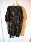 ROTATE BIRGER CHRISTENSEN Lined Gown Party Dress BLACK Puffy Sleeve 12
