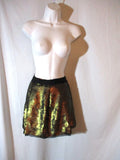 PROENZA SCHOULER Gold Sequin Pleated Mini Skirt Black 6 Glam Party Runway