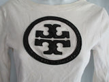 TORY BURCH Signature Logo Shirt Top Long-Sleeve Tee S White