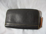 DOONEY & BOURKE LEATHER Continental purse Wallet Organizer Wristlet BLACK Duck