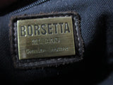 BORSETTA MILANO Leather hobo satchel shoulder bag purse BROWN ESPRESSO