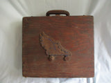 Vintage Wood Box ROLLER SKATE Box Carrying Case Winged Foot Travel Derby