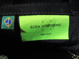NEW ELSA ATHENIENSE Suede Fringe indie hobo satchel shoulder bag clutch purse BLACK Hippie Boho