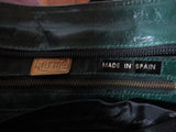 HERMA SPAIN Leather Snakeskin Python Handbag Shoulder Bag Python Satchel GREEN