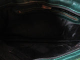HERMA SPAIN Leather Snakeskin Python Handbag Shoulder Bag Python Satchel GREEN