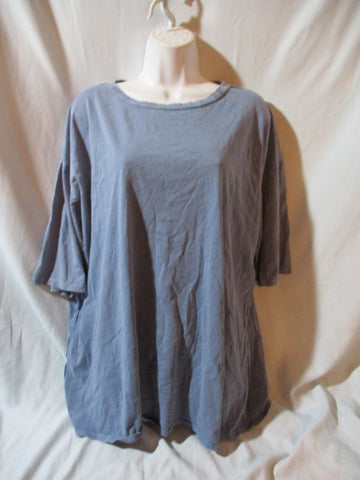 NEW WE THE FREE PEOPLE Oversize Tee 100% Cotton T-Shirt Top M/L INDIGO BLUE