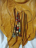 PAT SMILEY COLLECTION Leather Cowgirl Bead Crossbody Ethnic Bag Purse Hippy Boho