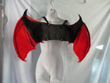 Adult RED BLACK DEVIL DRAGON WINGS Costume Accessory Cosplay Disguise Halloween