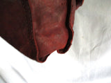 LUCKY BRAND stitched hobo satchel shoulder saddle bag BROWN distressed