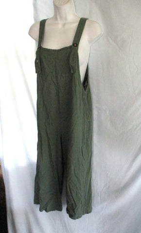 CALI 1850 Jumpsuit Overalls S Pockets Boho Sage Green