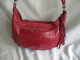 HOBO INTERNATIONAL Leather Hobo Handbag Satchel Purse Shoulder Bag RED