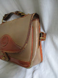 DOONEY & BOURKE Pebbled Leather Purse Satchel Bag Briefcase Crossbody BEIGE
