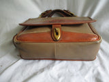DOONEY & BOURKE Pebbled Leather Purse Satchel Bag Briefcase Crossbody BEIGE