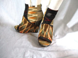 ALDO Ethnic Patchwork Stitched PLATFORM Wedge High Heel Shoe Boot 38