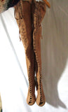 ZIGI GIRL ZIGIGIRL PIARRY Tall Stiletto Lace Up BOOTS 8.5 CHESTNUT BROWN
