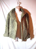 Vintage PERSIAN LAMB FUR jacket coat parka GRAY Distressed BOLERO S