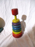 Vintage Set Lot PLAYSKOOL Toy Toddler Preschool CLOCK RING CAR DUCK+