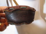 Mini Handmade Mexico Boho  Leather Mini Shoulder Bag Pouch Travel Purse Handpainted